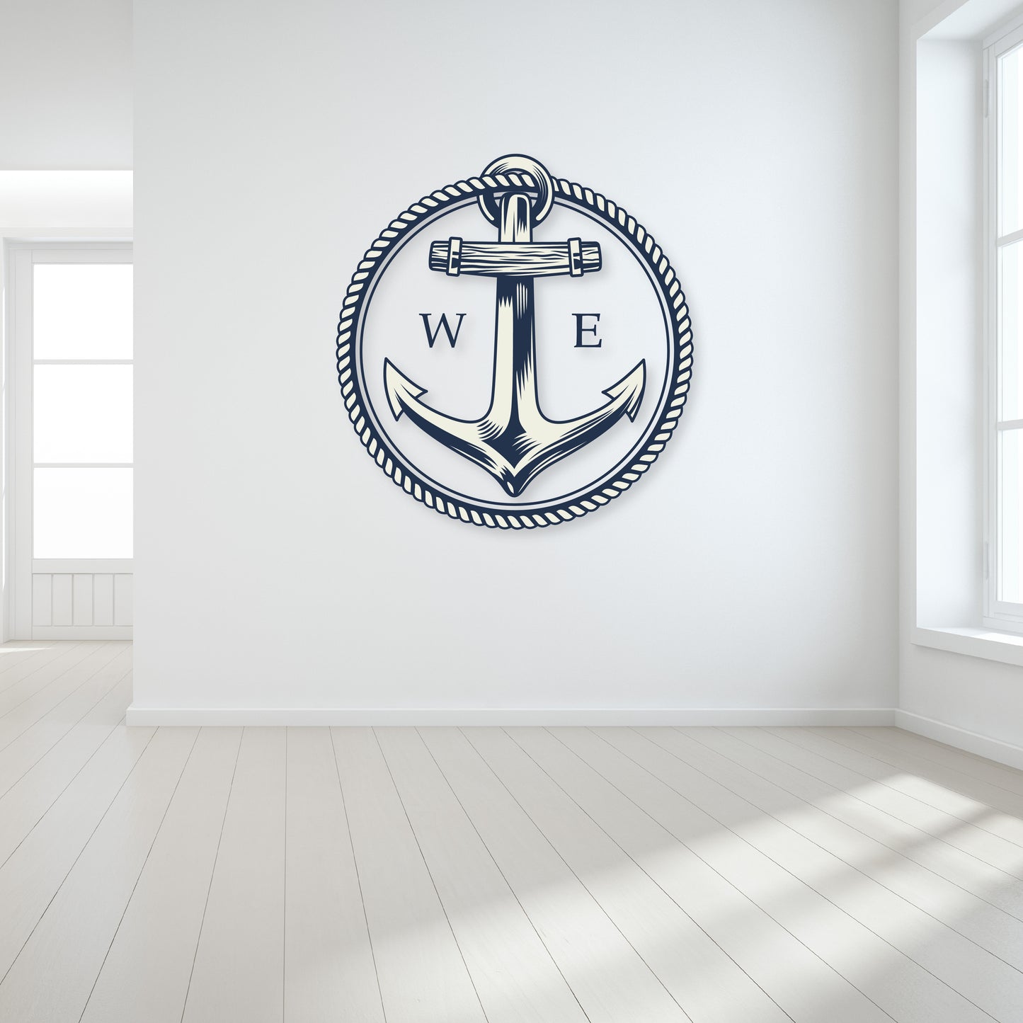 Custom Wall Decals - Navigate Your Dreams: Compass Anchor Wall Decal Sets the Course!