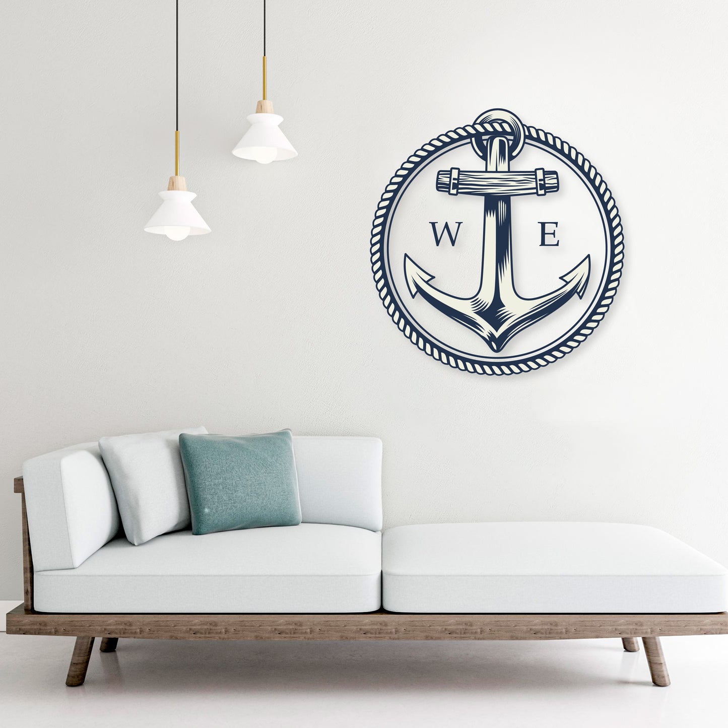 Custom Wall Decals - Navigate Your Dreams: Compass Anchor Wall Decal Sets the Course!