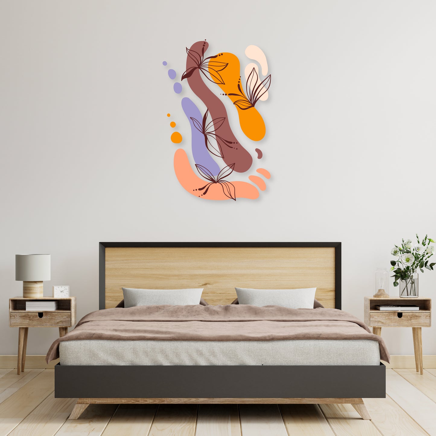 Custom Wall Decals - Boho Harmony: Expressive Bohemian Art Wall Decal Ensemble