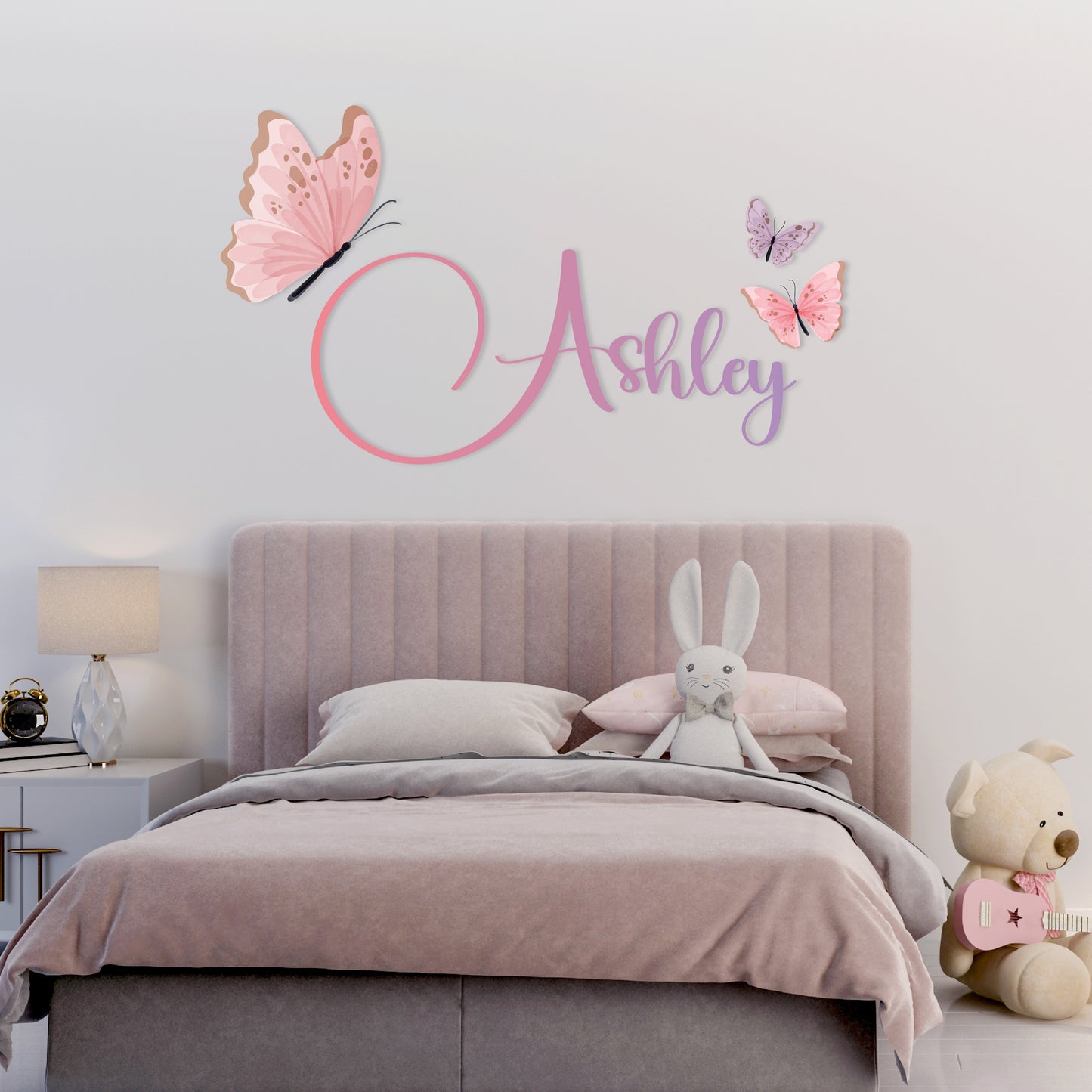 Custom Wall Decals - Custom Name Butterfly Ballet Wall Decal: Dance of Elegant Butterflies