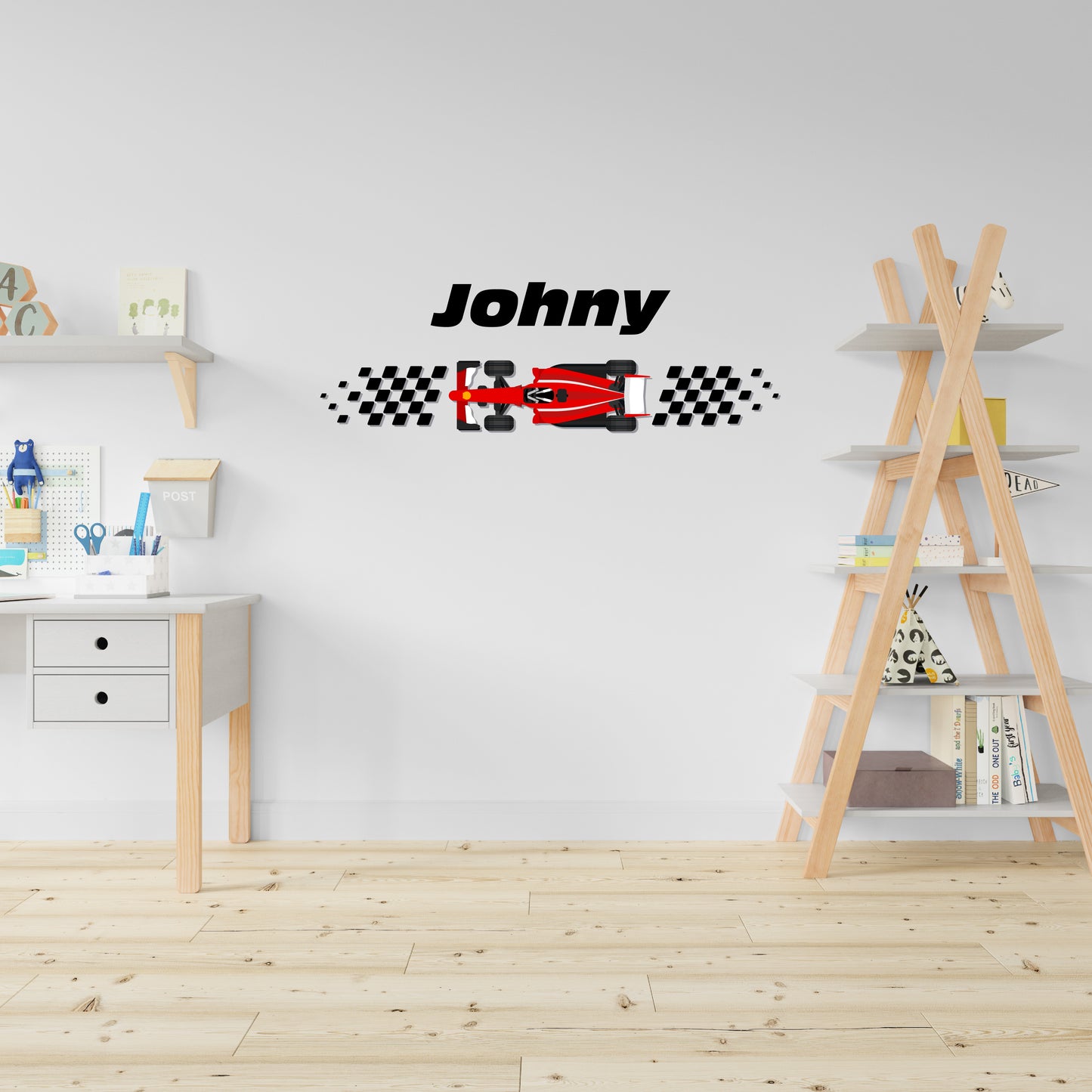 Custom Wall Decals - Custom Name Red Monoplane Wall Decal: Red Monoplane Racing