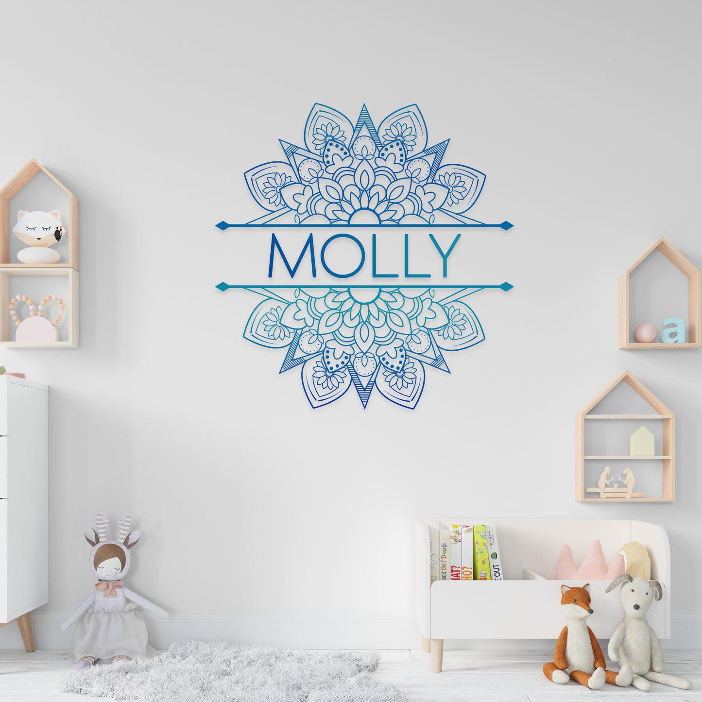 Custom Wall Decals - Custom Name Mandala Harmony Wall Decal: Intricate Mandala Design