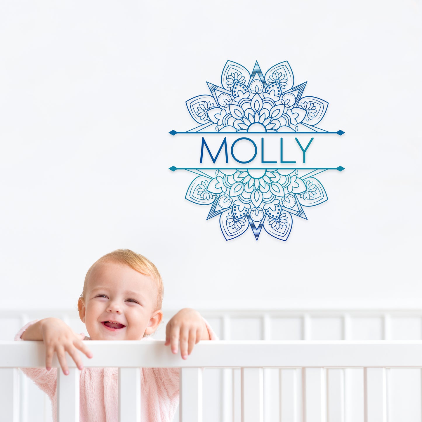 Custom Wall Decals - Custom Name Mandala Harmony Wall Decal: Intricate Mandala Design