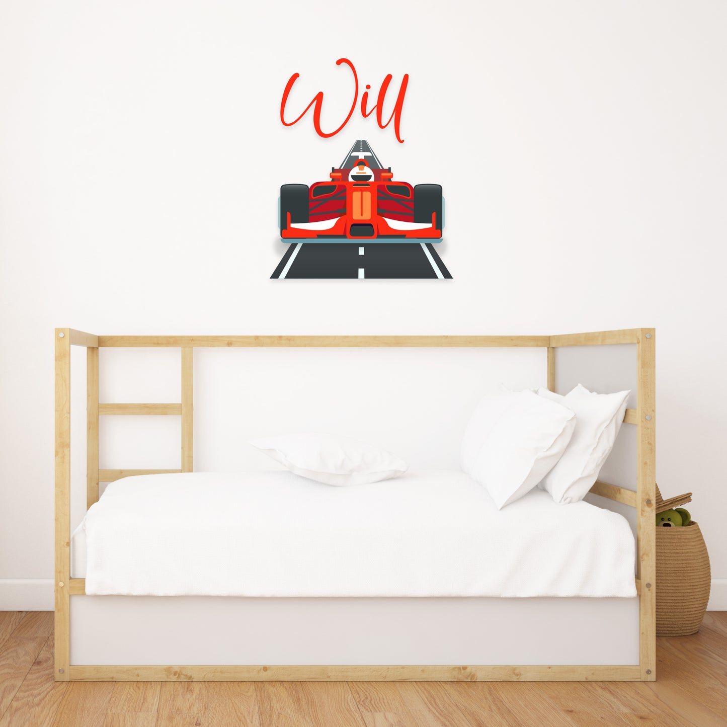 Custom Wall Decals - Custom Name Red Monoplane Highway Wall Decal: Fast Lane Racing