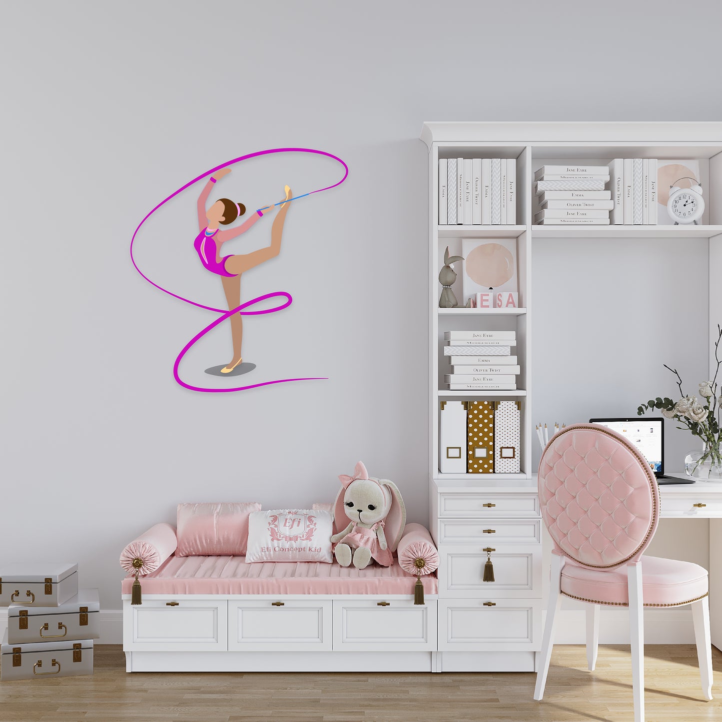 Custom Wall Decals - Gymnastic Grace: Gymnast Wall Decal in Action
