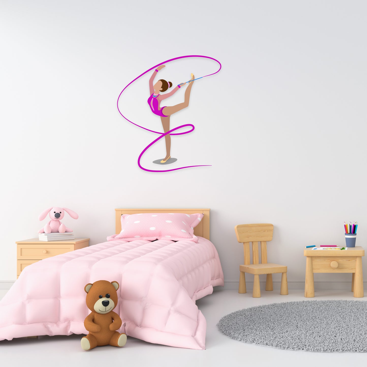Custom Wall Decals - Gymnastic Grace: Gymnast Wall Decal in Action
