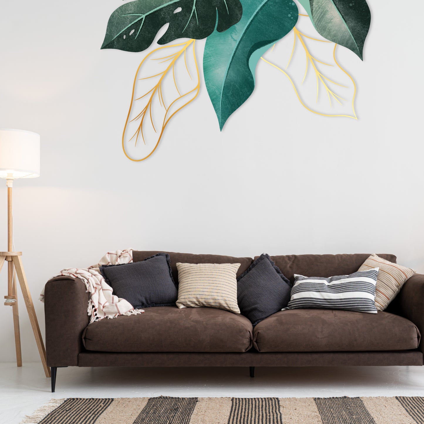 Custom Wall Decals - Translucent Foliage: Green and Transparent Leaves Wall Decal Ensemble