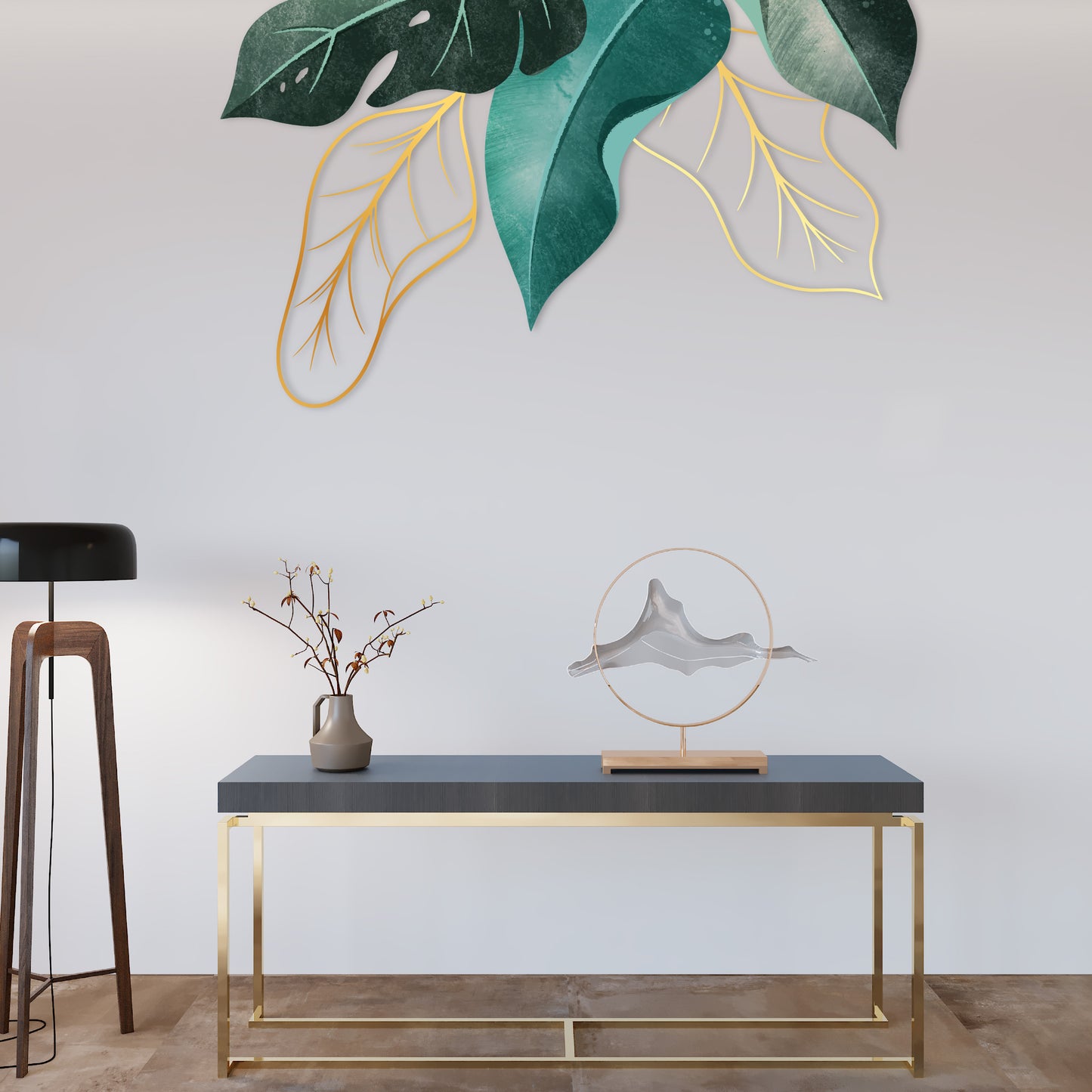 Custom Wall Decals - Translucent Foliage: Green and Transparent Leaves Wall Decal Ensemble
