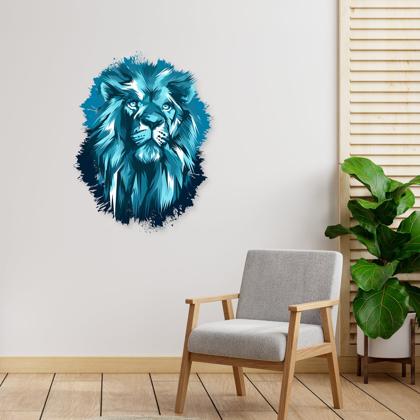 Custom Wall Decals - Lion's Roar: Majestic Lion Head Wall Decal Dominance