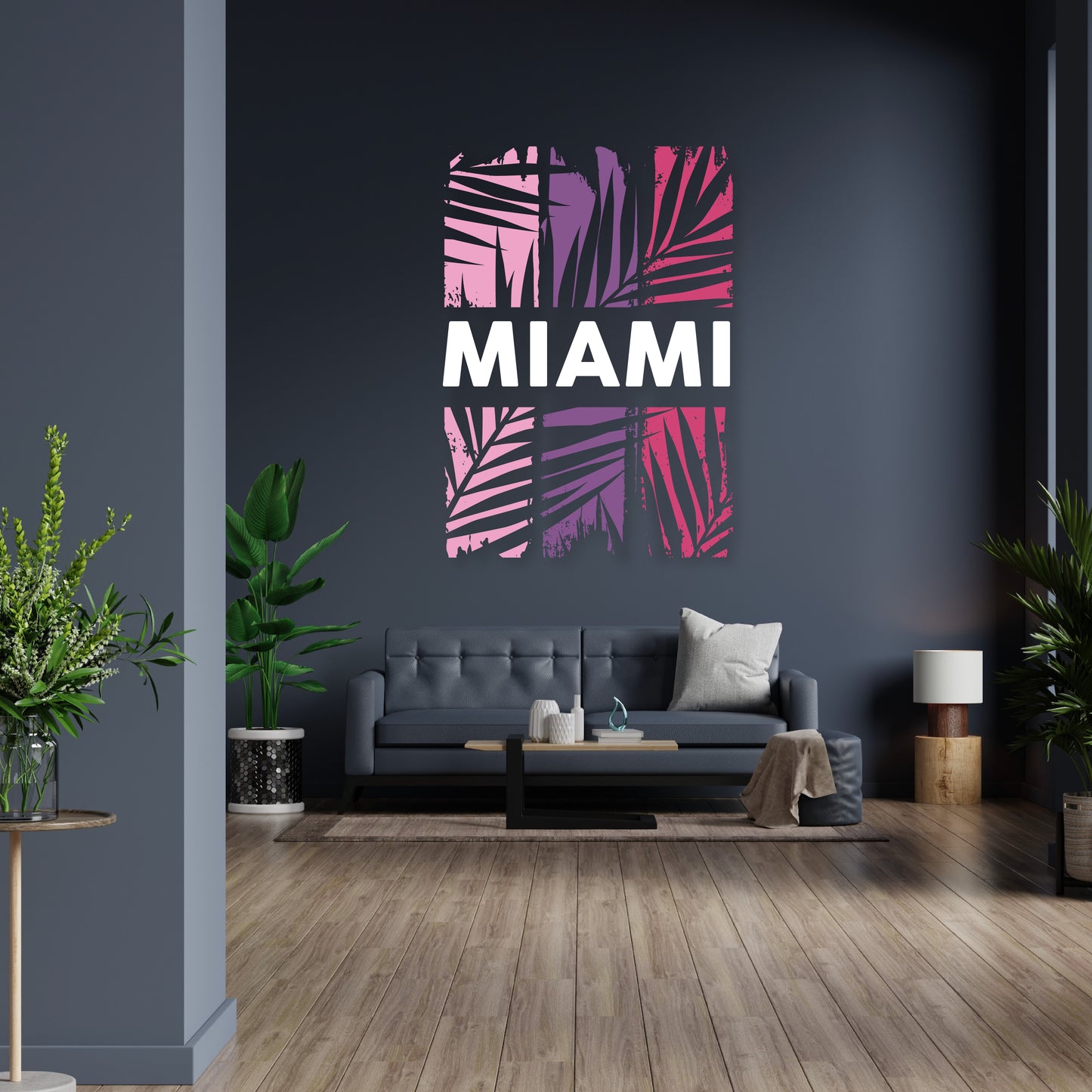 Custom Wall Decals - Miami Vibes: Text-Inspired Wall Decal Elegance