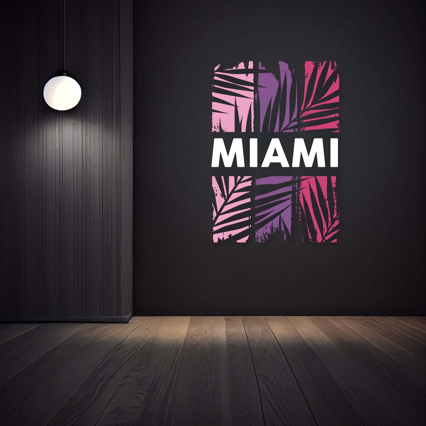 Custom Wall Decals - Miami Vibes: Text-Inspired Wall Decal Elegance