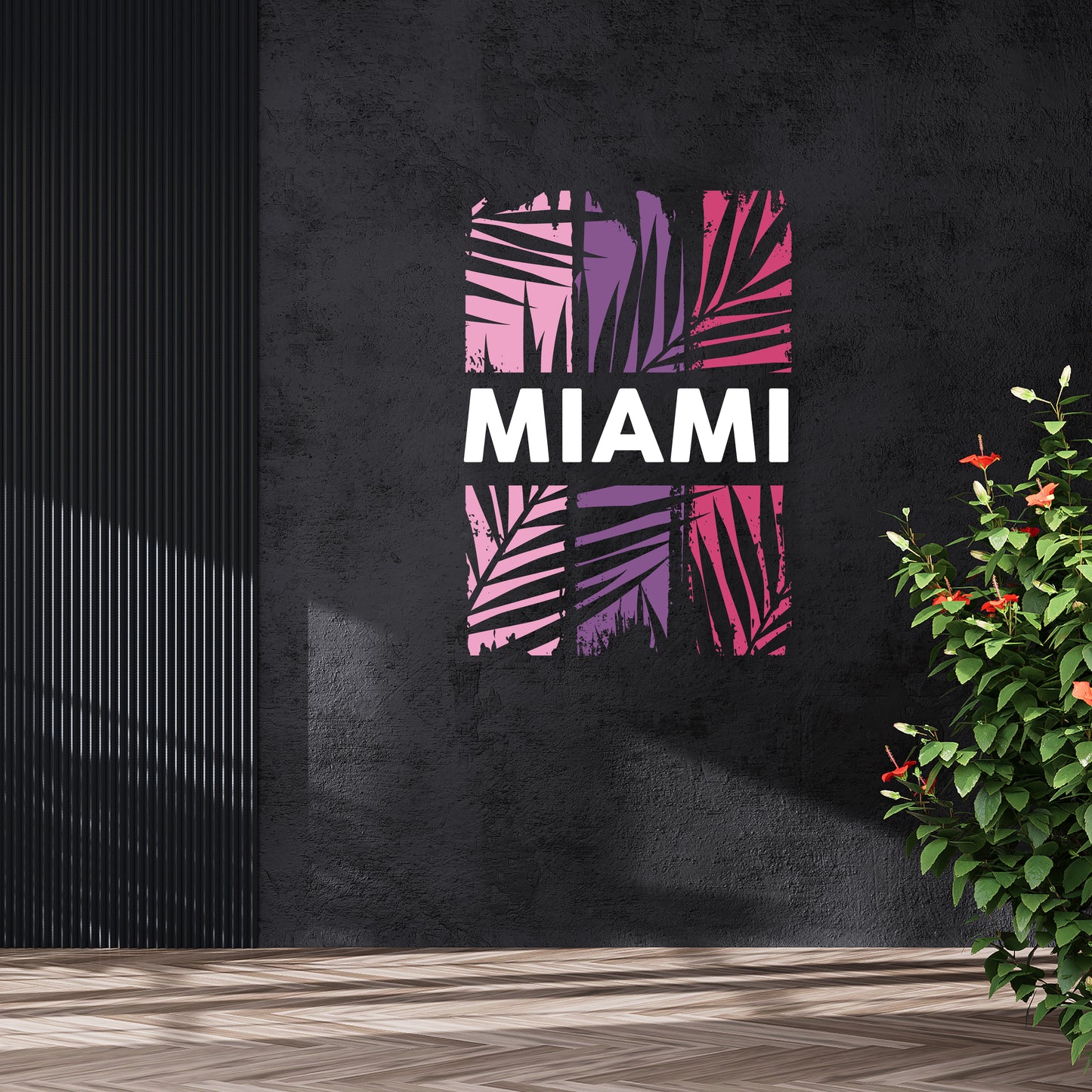 Custom Wall Decals - Miami Vibes: Text-Inspired Wall Decal Elegance
