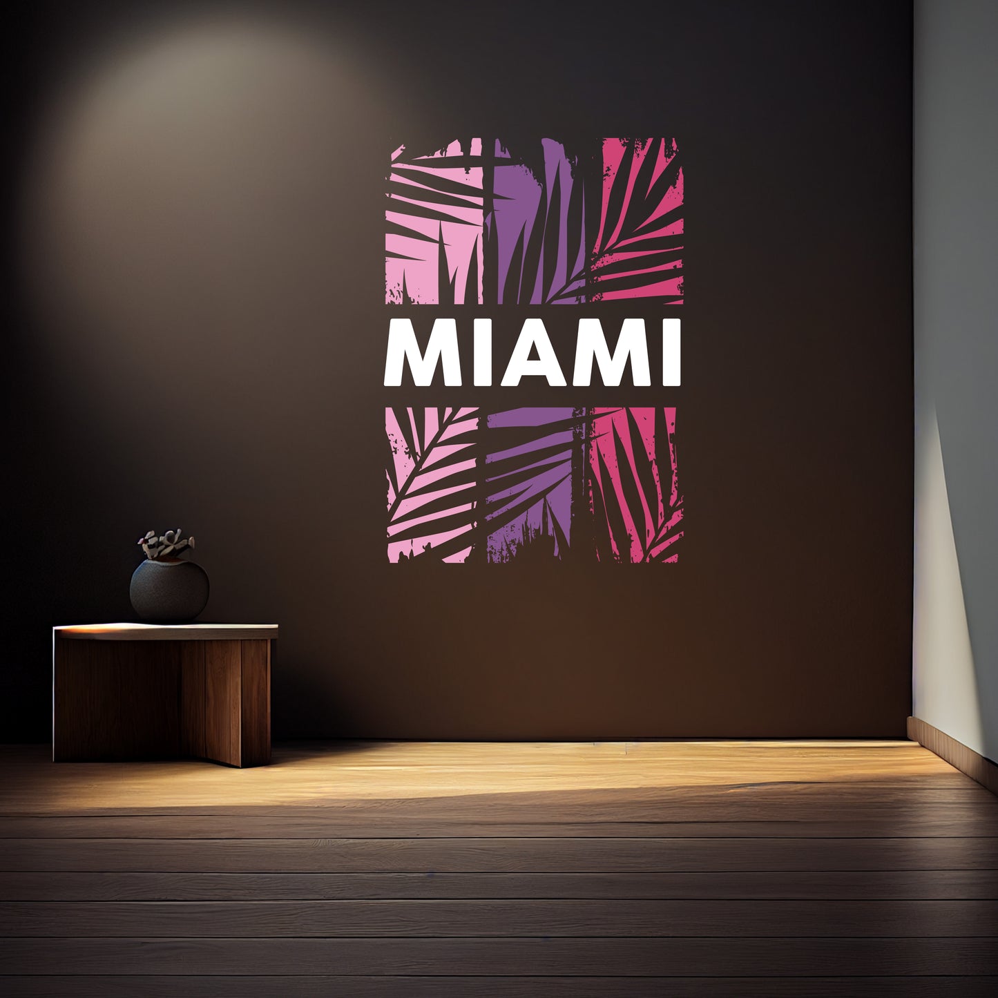 Custom Wall Decals - Miami Vibes: Text-Inspired Wall Decal Elegance