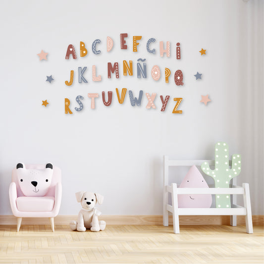 Custom Wall Decals - Celestial ABC: Illuminate Your World with Starry Alphabets!