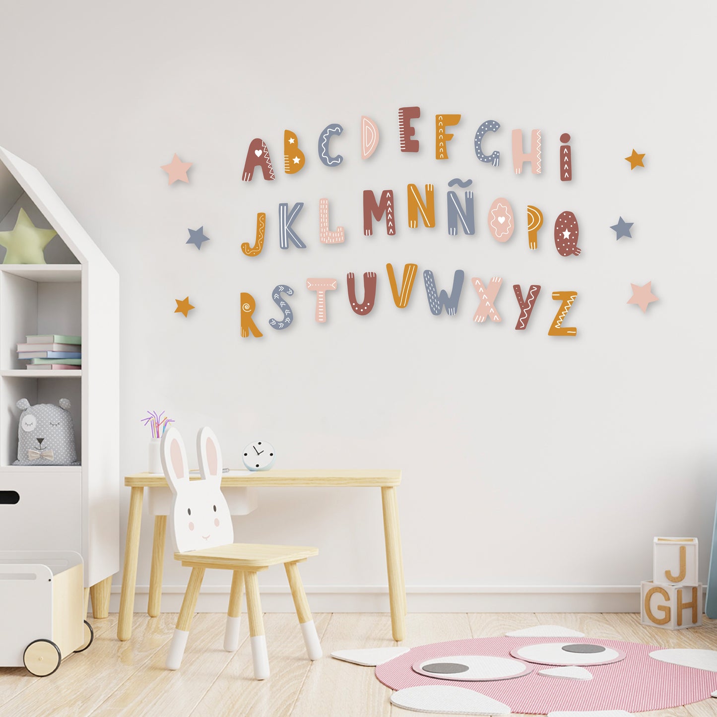 Custom Wall Decals - Celestial ABC: Illuminate Your World with Starry Alphabets!