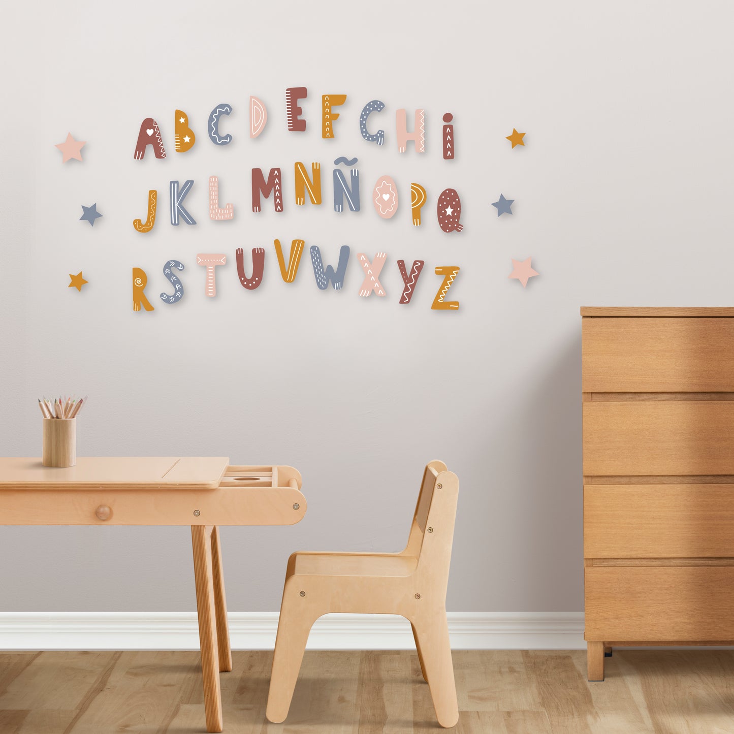 Custom Wall Decals - Celestial ABC: Illuminate Your World with Starry Alphabets!