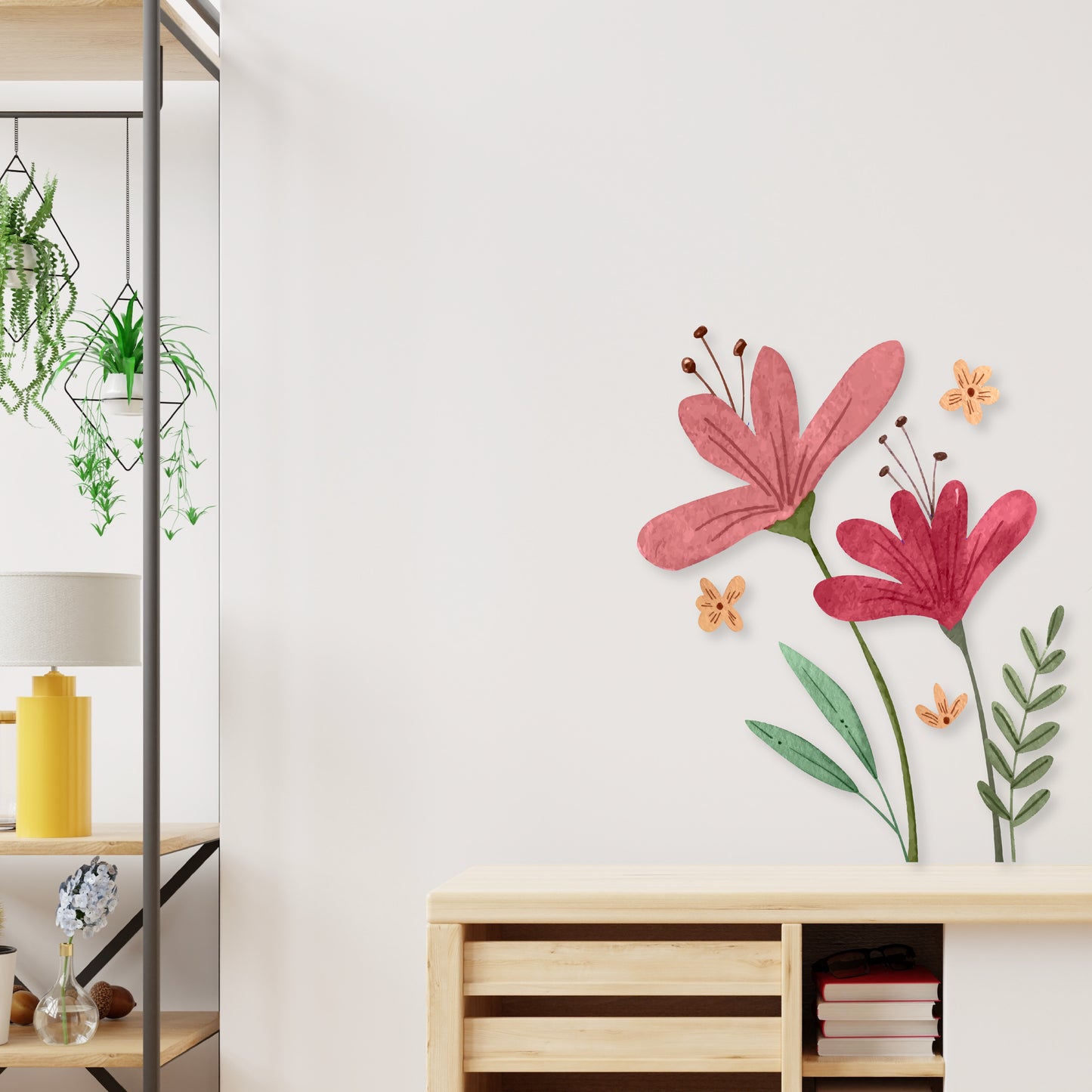 Custom Wall Decals - Red Rose Radiance: Watercolor Floral Symphony in Scarlet!