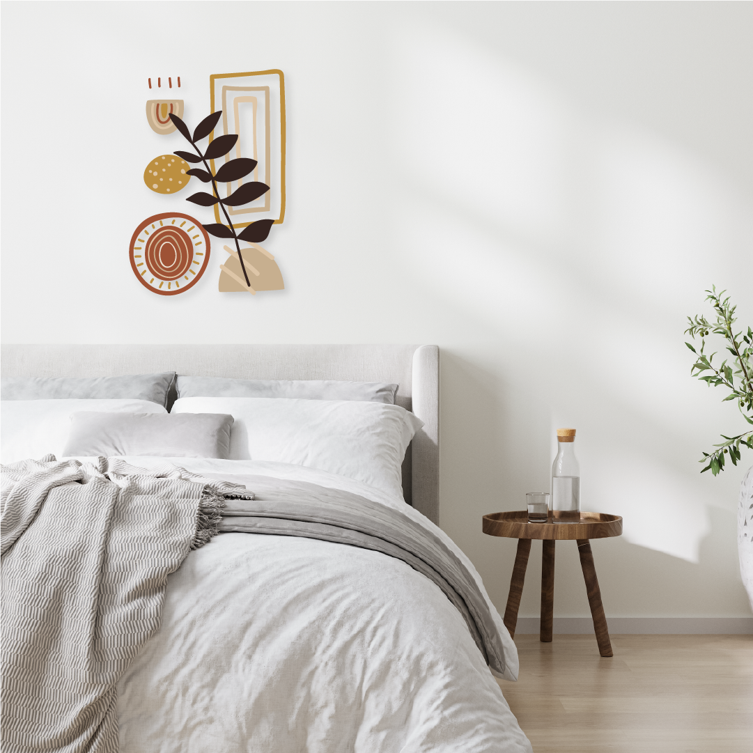 Custom Wall Decals - Boho Muse: Expressive Bohemian Art Wall Decal Ensemble