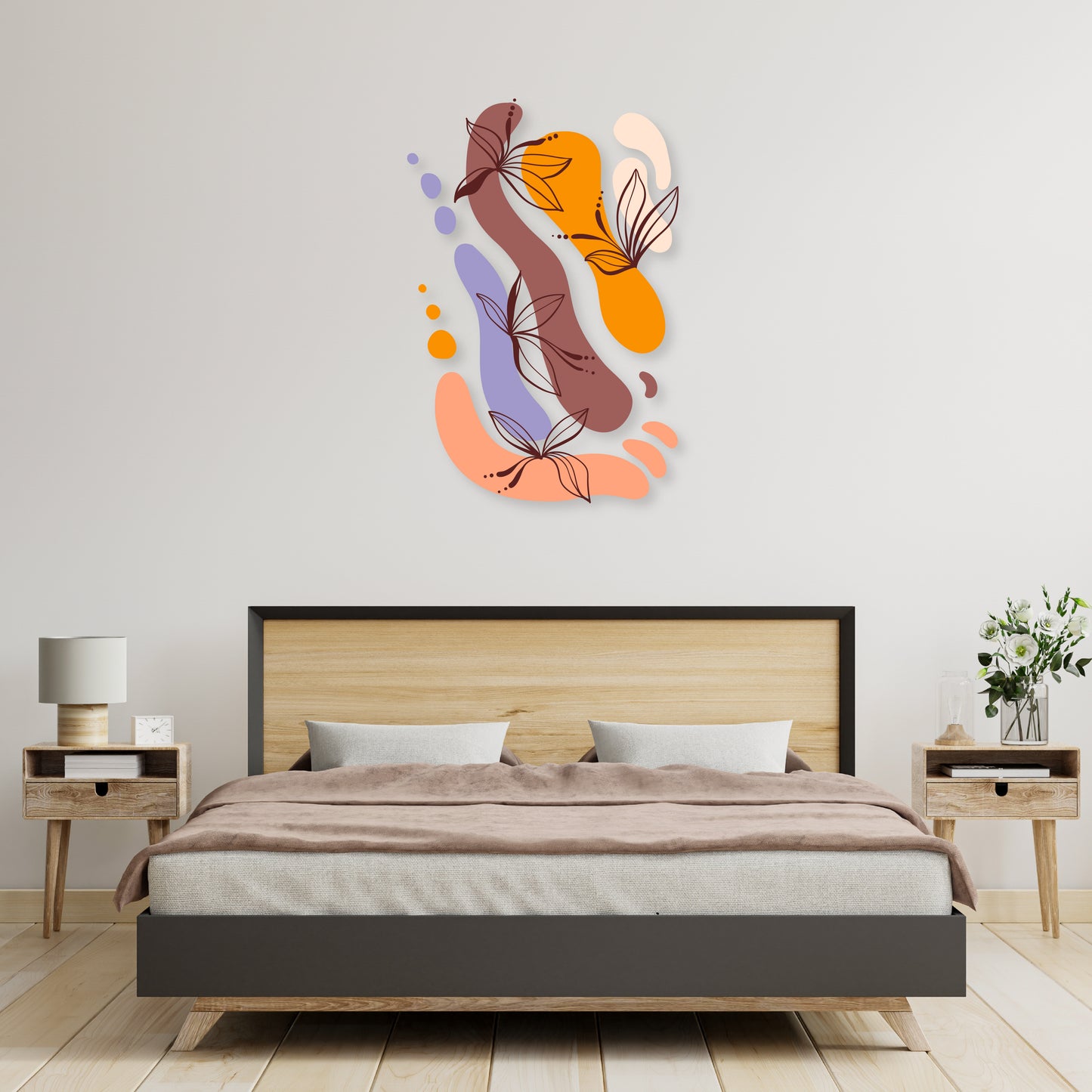 Custom Wall Decals - Boho Harmony: Expressive Bohemian Art Wall Decal Ensemble