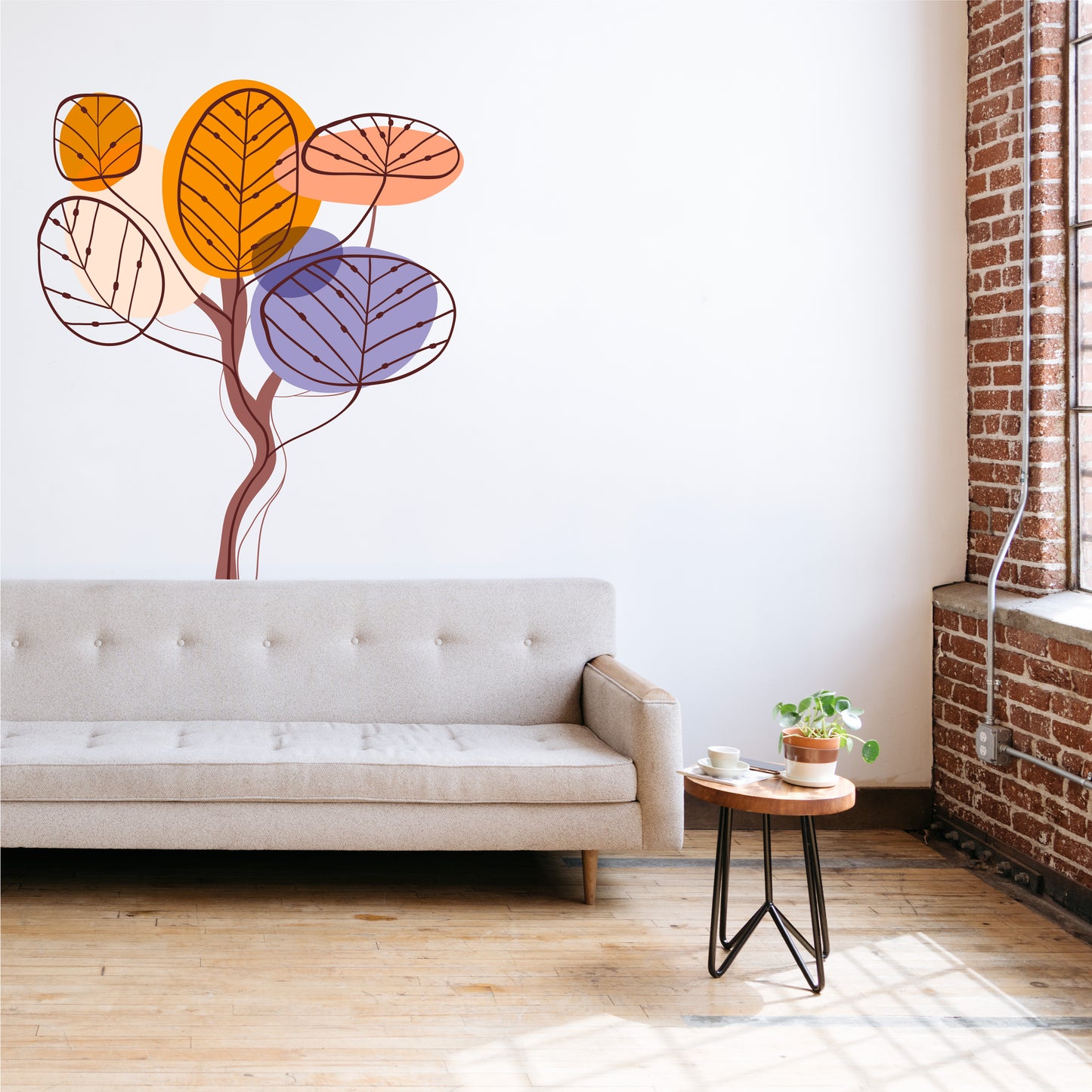 Custom Wall Decals - Boho Botanical Elegance: Bohemian Plant Wall Decal