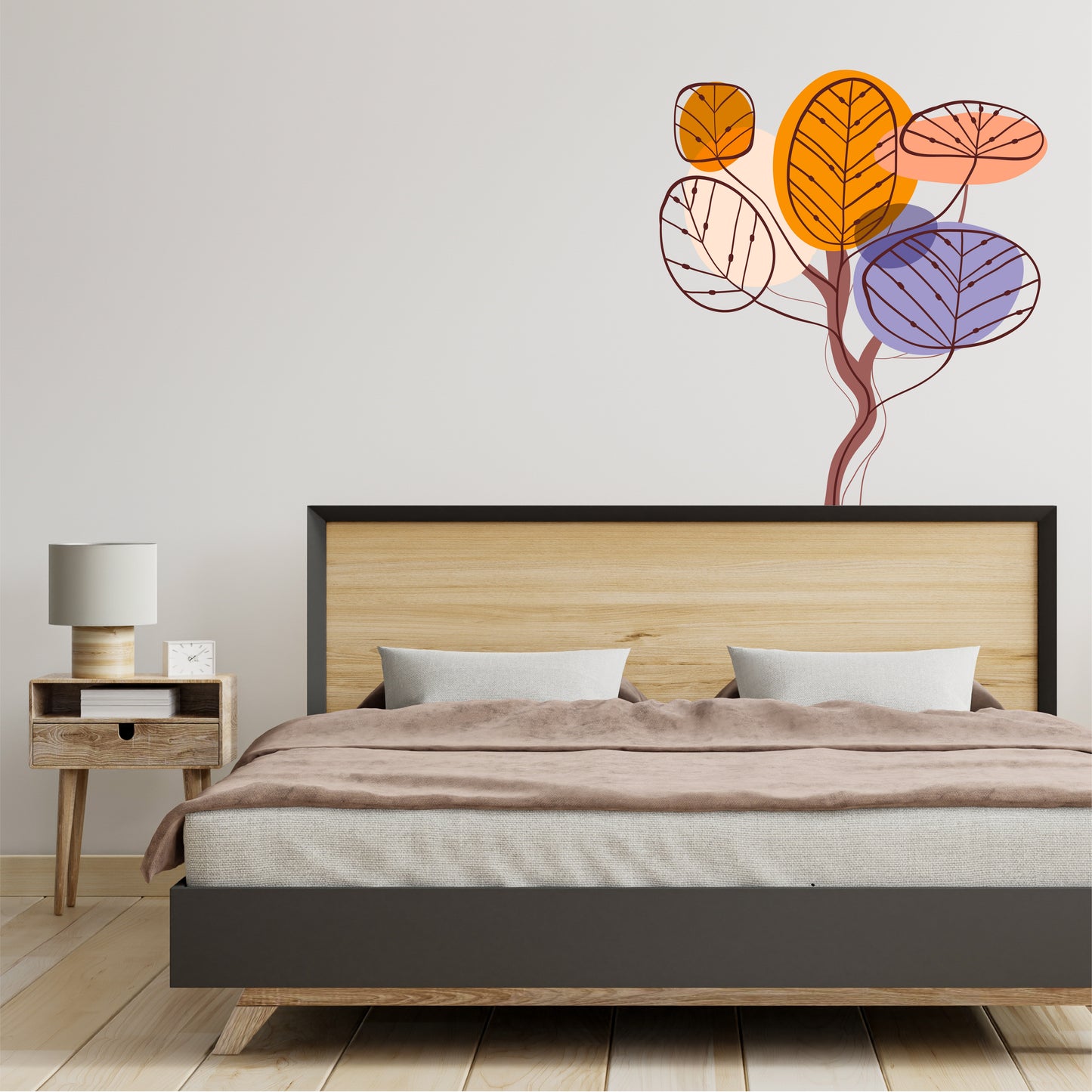 Custom Wall Decals - Boho Botanical Elegance: Bohemian Plant Wall Decal