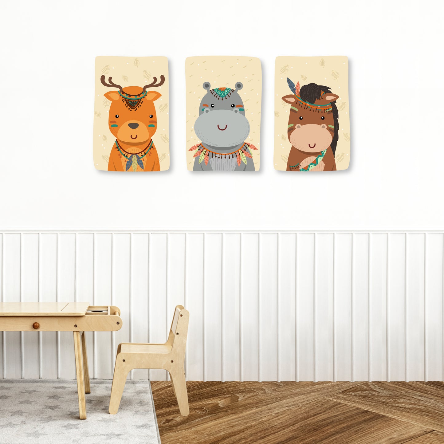 Custom Wall Decals - Whimsical Wildlife: Animal Portrait Wall Decal Set