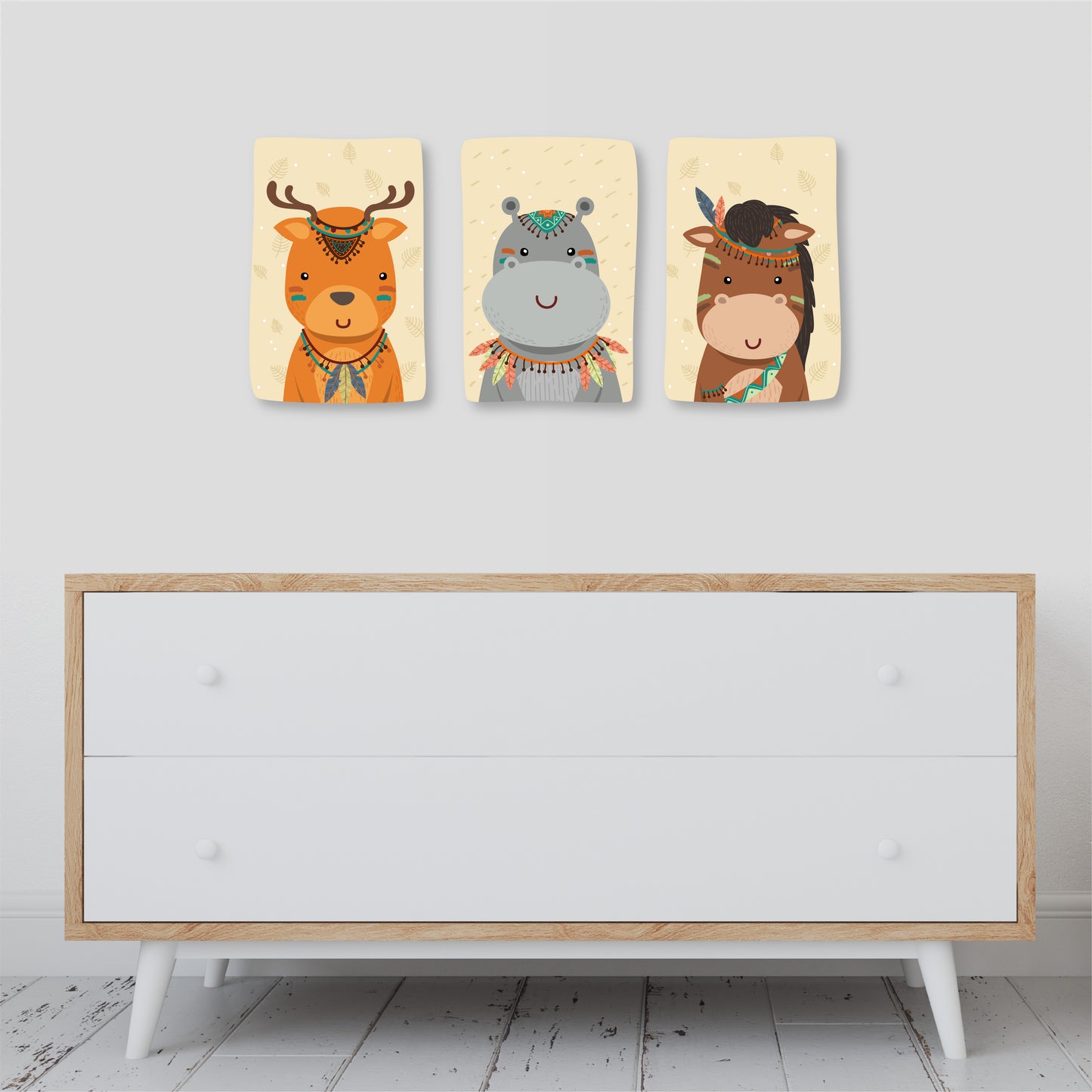 Custom Wall Decals - Whimsical Wildlife: Animal Portrait Wall Decal Set