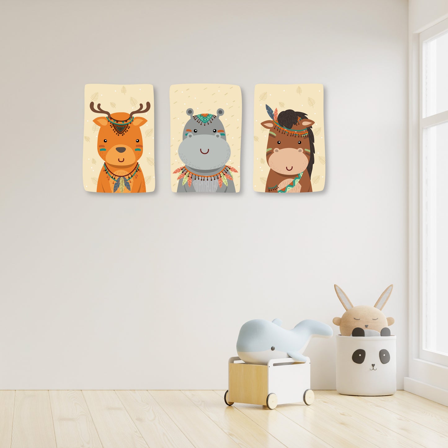 Custom Wall Decals - Whimsical Wildlife: Animal Portrait Wall Decal Set