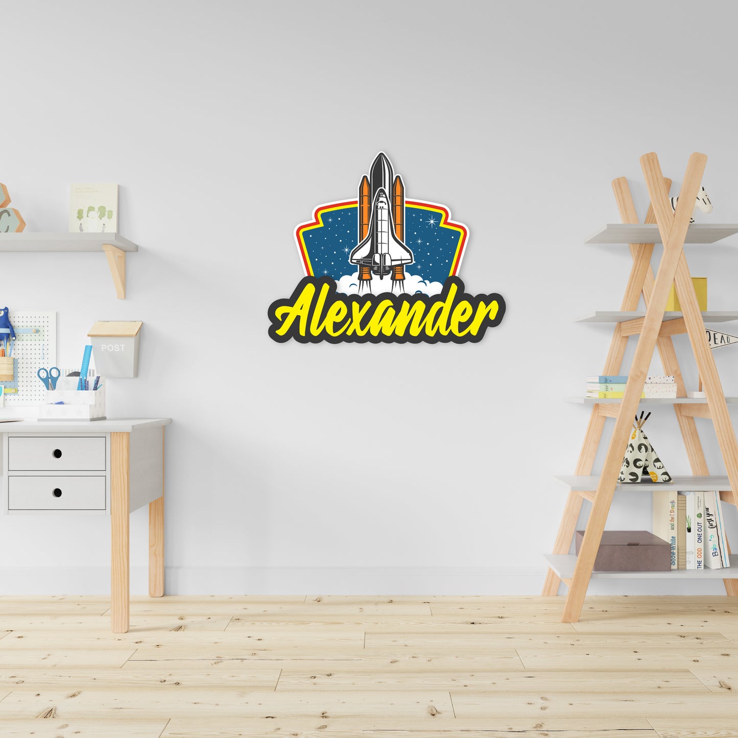 Custom Wall Decals - Custom Name Rocket Launch Wall Decal: Soaring Into Space