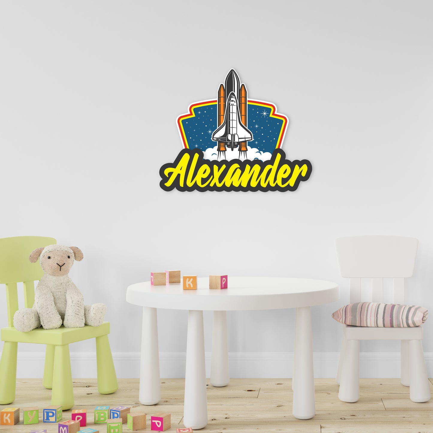 Custom Wall Decals - Custom Name Rocket Launch Wall Decal: Soaring Into Space