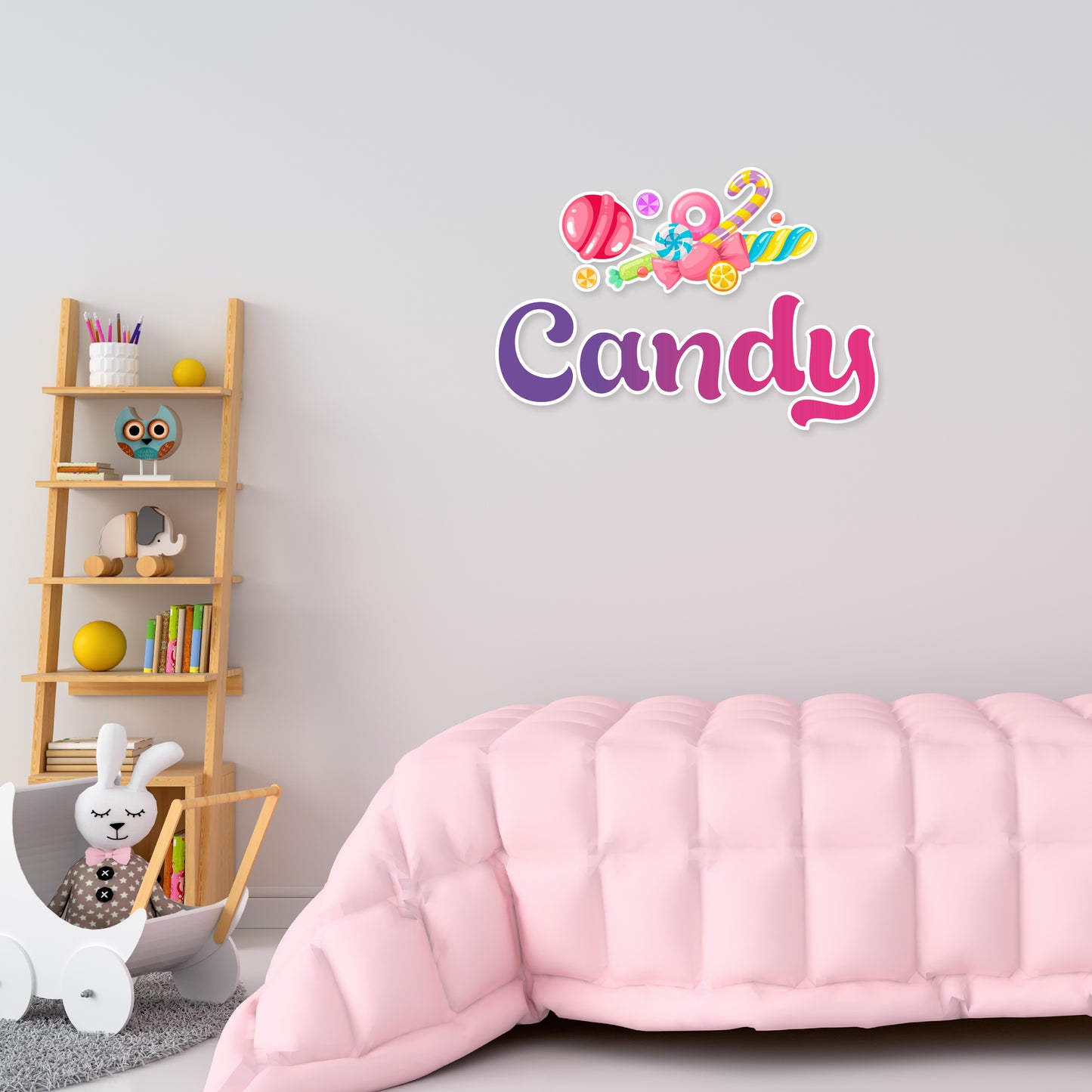 Custom Wall Decals - Custom Name Sweet Treats Delight Wall Decal: Candies and Goodies Galore