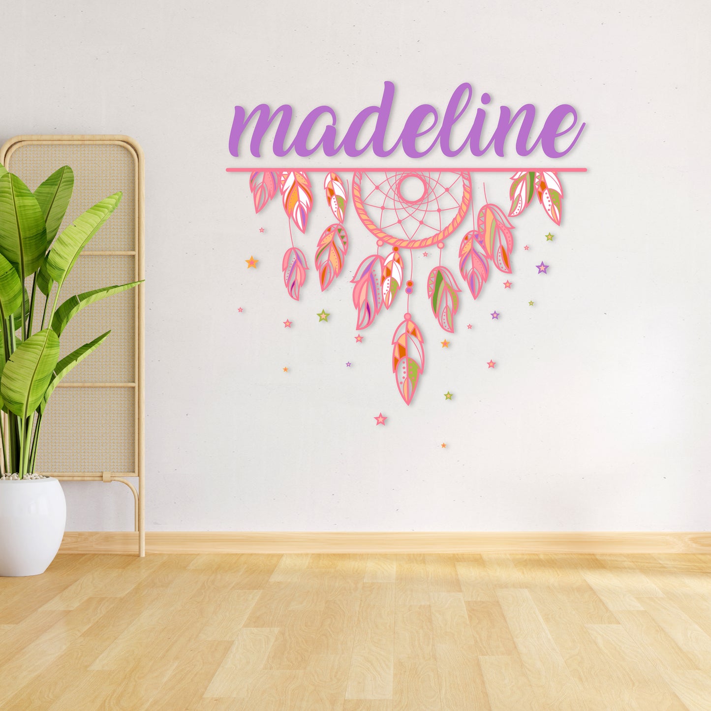 Custom Wall Decals - Custom Name Dreamcatcher Magic Wall Decal: Dreamcatcher and Stars