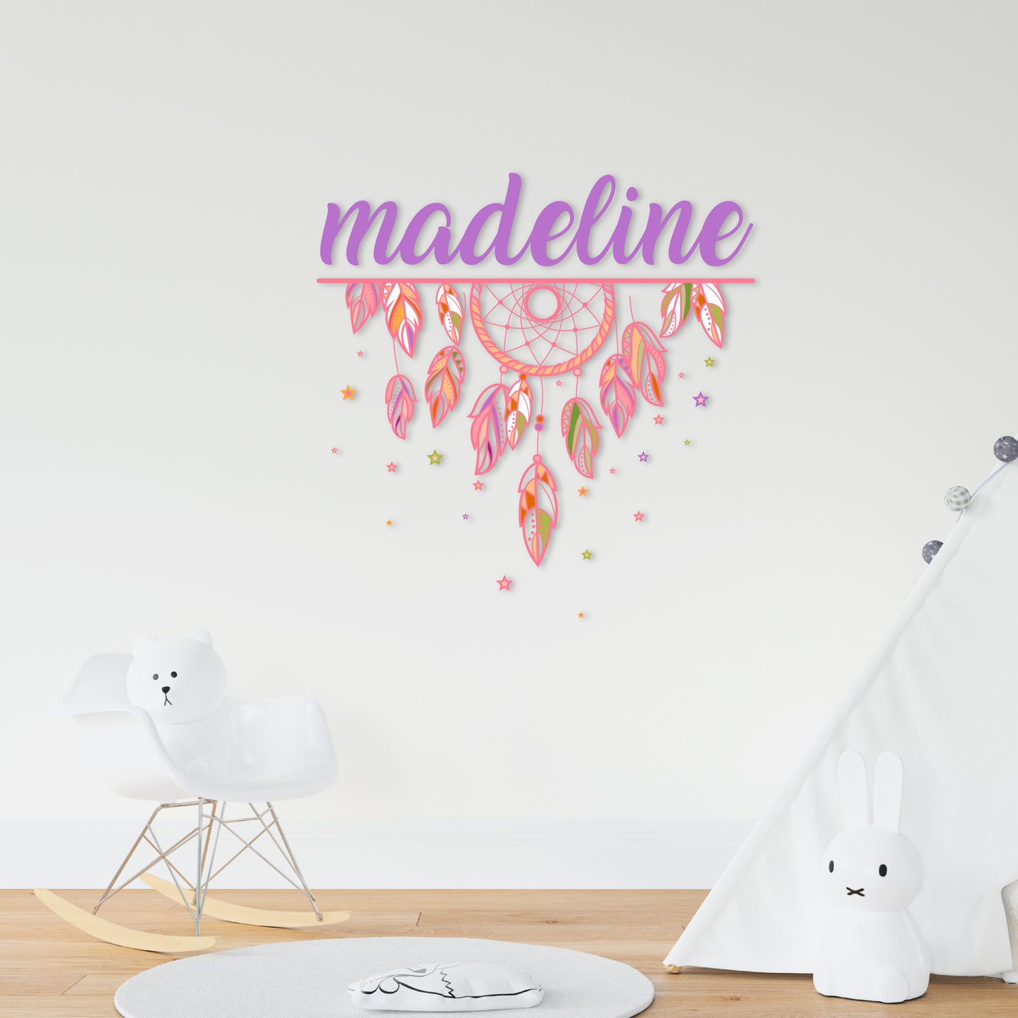 Custom Wall Decals - Custom Name Dreamcatcher Magic Wall Decal: Dreamcatcher and Stars