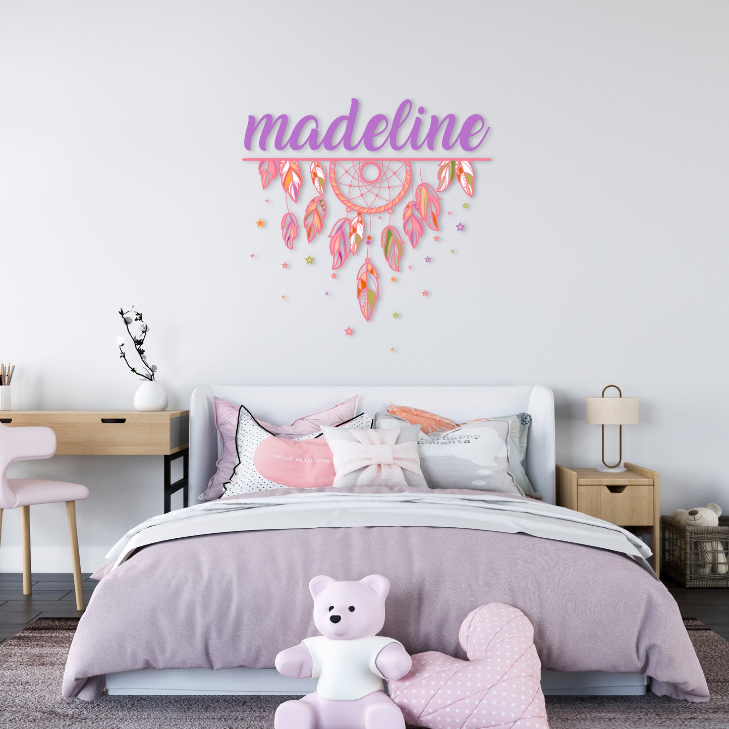 Custom Wall Decals - Custom Name Dreamcatcher Magic Wall Decal: Dreamcatcher and Stars