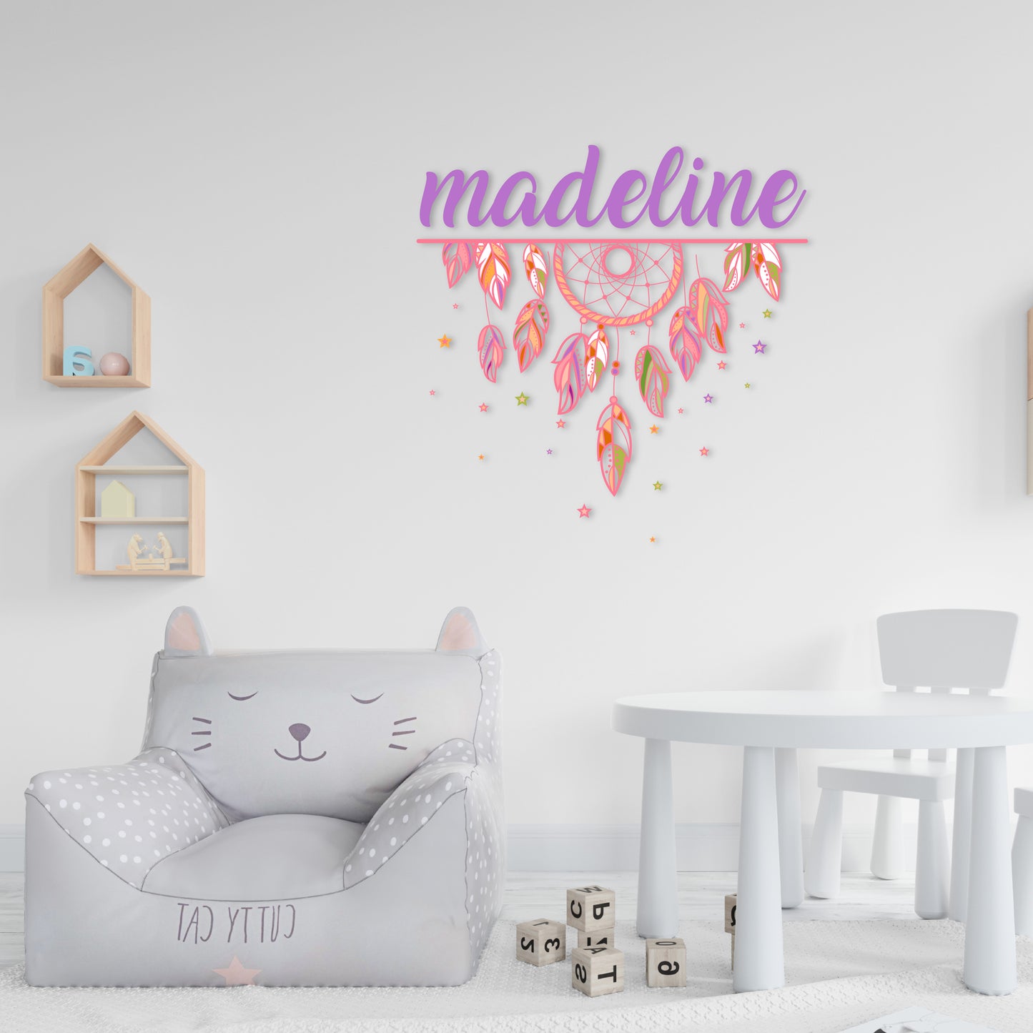 Custom Wall Decals - Custom Name Dreamcatcher Magic Wall Decal: Dreamcatcher and Stars