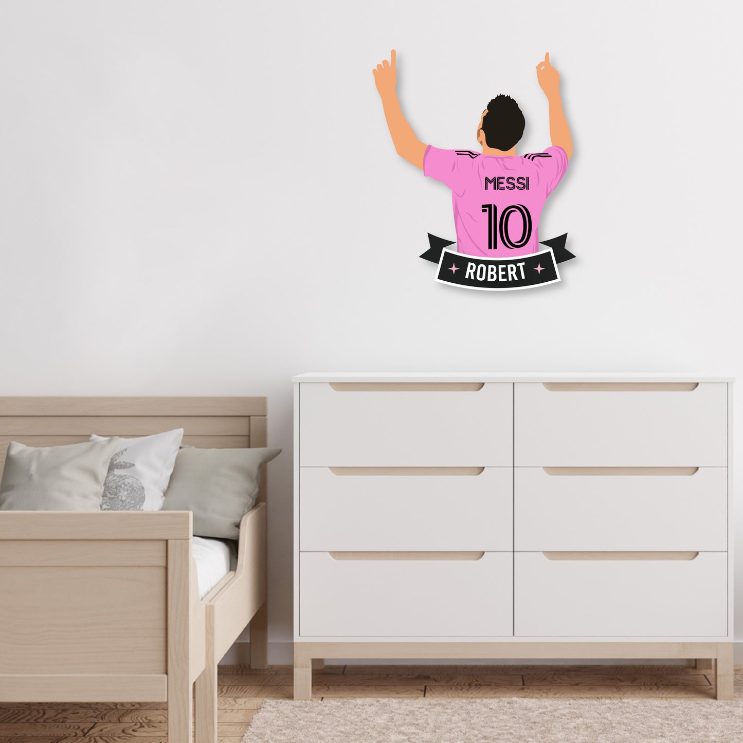 Custom Wall Stickers - Custom Name Messi Inter Miami Wall Decal: Soccer Brilliance