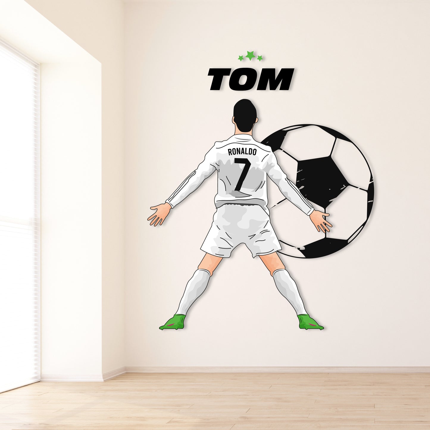 Custom Wall Decals - Custom Name Cristiano Ronaldo Wall Decal: Soccer Icon