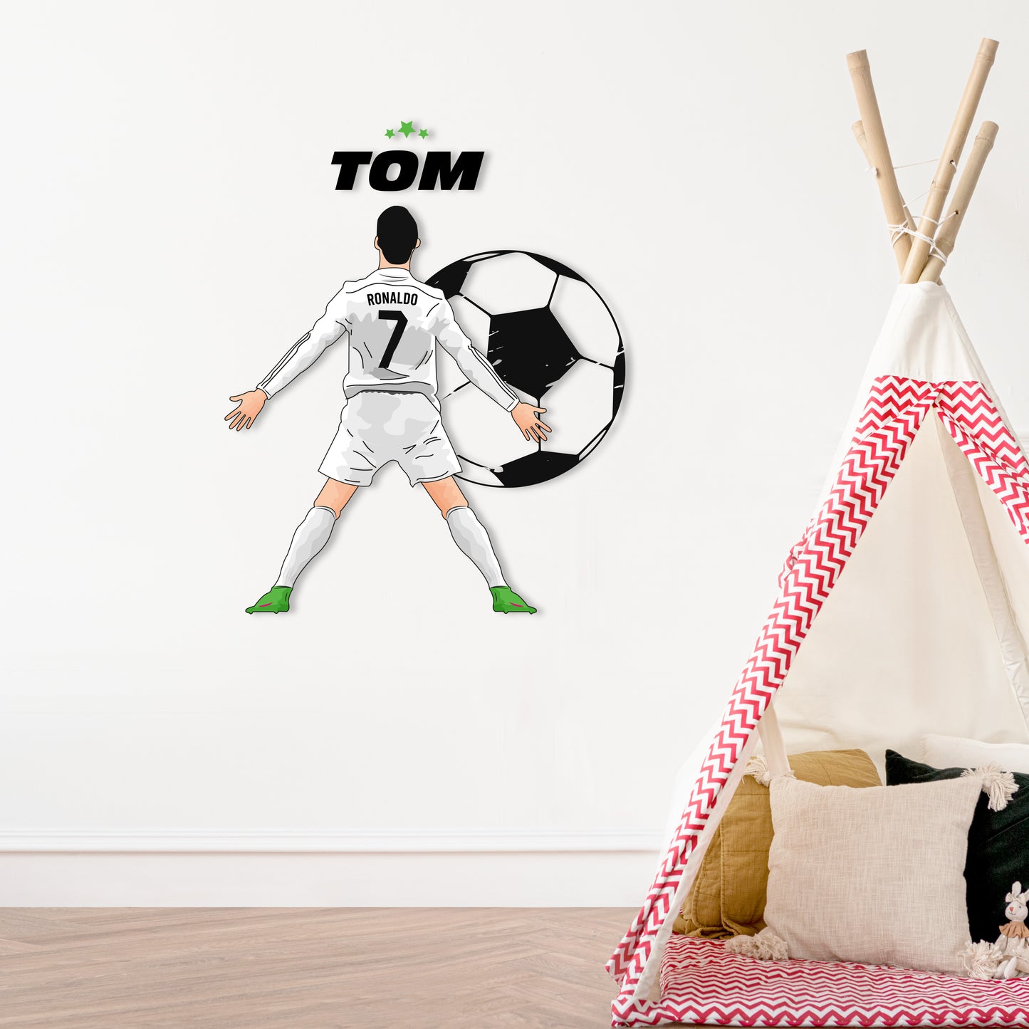 Custom Wall Decals - Custom Name Cristiano Ronaldo Wall Decal: Soccer Icon