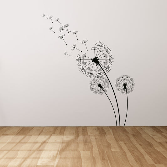 Custom Wall Decals - Black Elegance: Dandelion Wall Decal in Noir