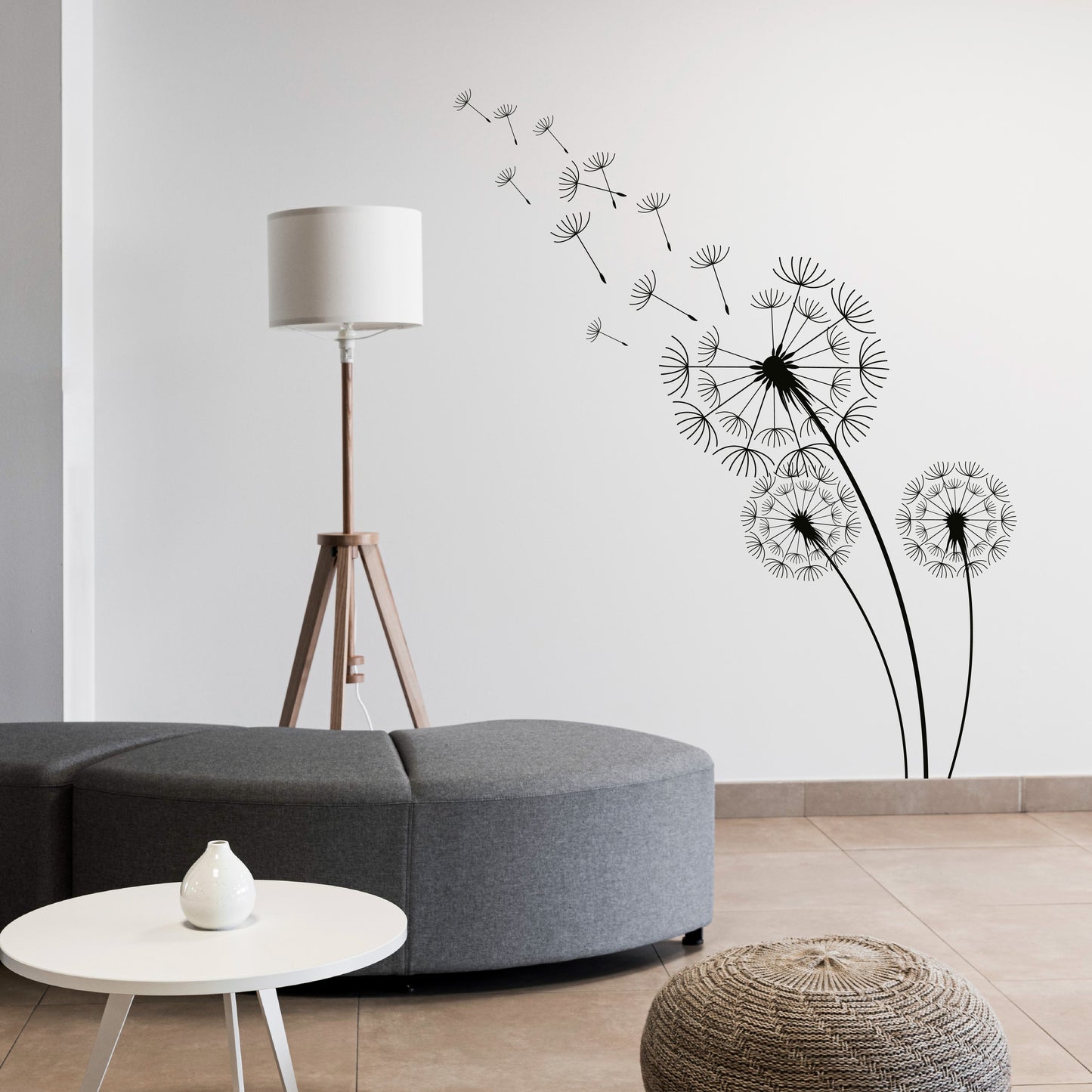 Custom Wall Decals - Black Elegance: Dandelion Wall Decal in Noir