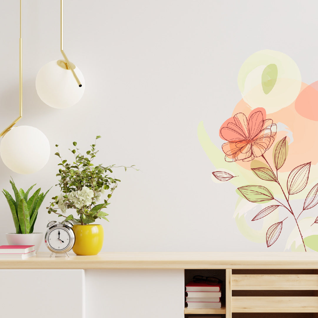 Custom Wall Decals - Watercolor Blooms: Colorful Floral Wall Decal Ensemble