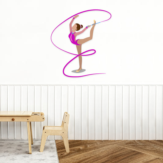 Custom Wall Decals - Gymnastic Grace: Gymnast Wall Decal in Action