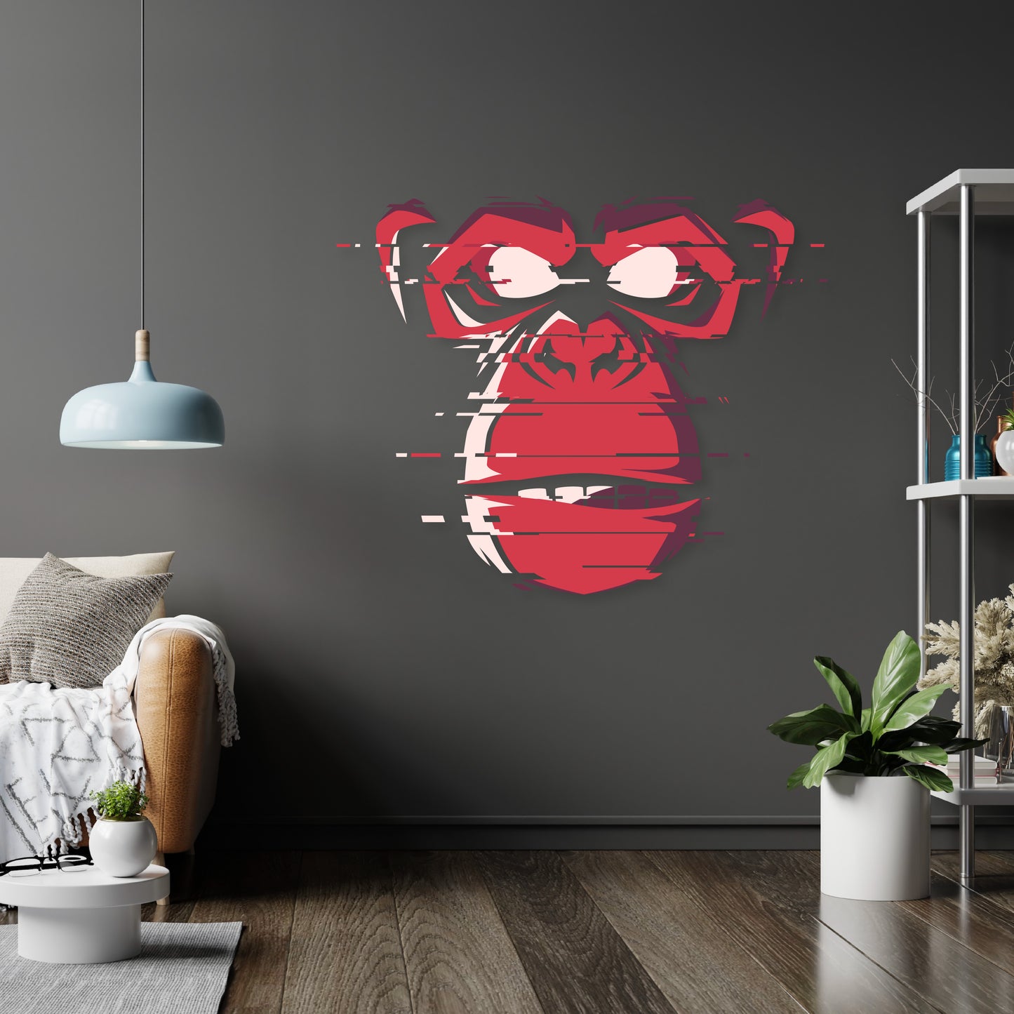 Custom Wall Decals - Gorilla Majesty: Gorilla Face Wall Decal Dominance