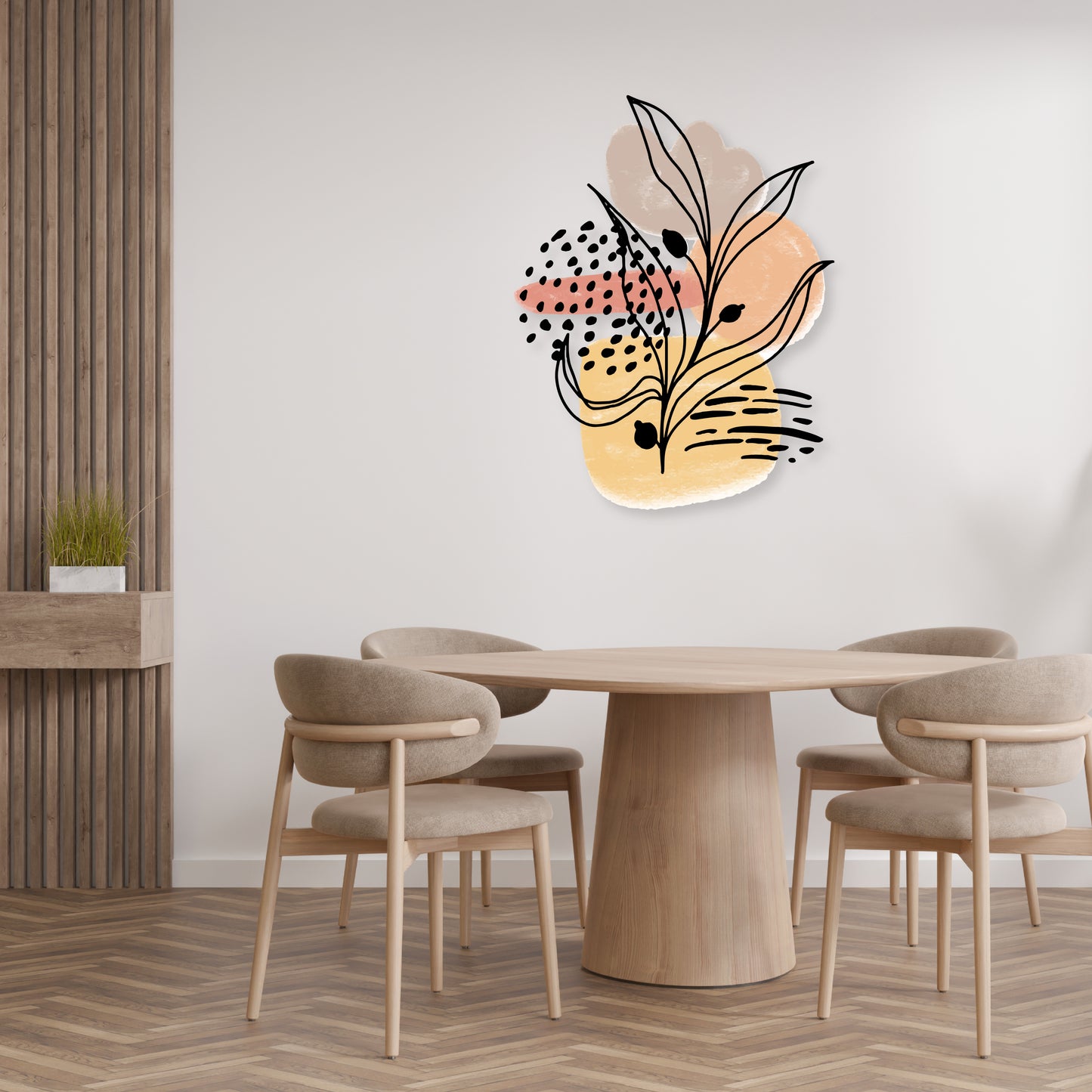 Custom Wall Decals - Modern Boho Leaf: Contemporary Bohemian Leaf Wall Decal