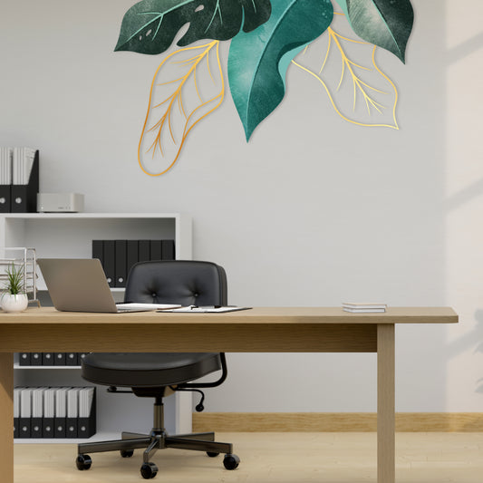 Custom Wall Decals - Translucent Foliage: Green and Transparent Leaves Wall Decal Ensemble