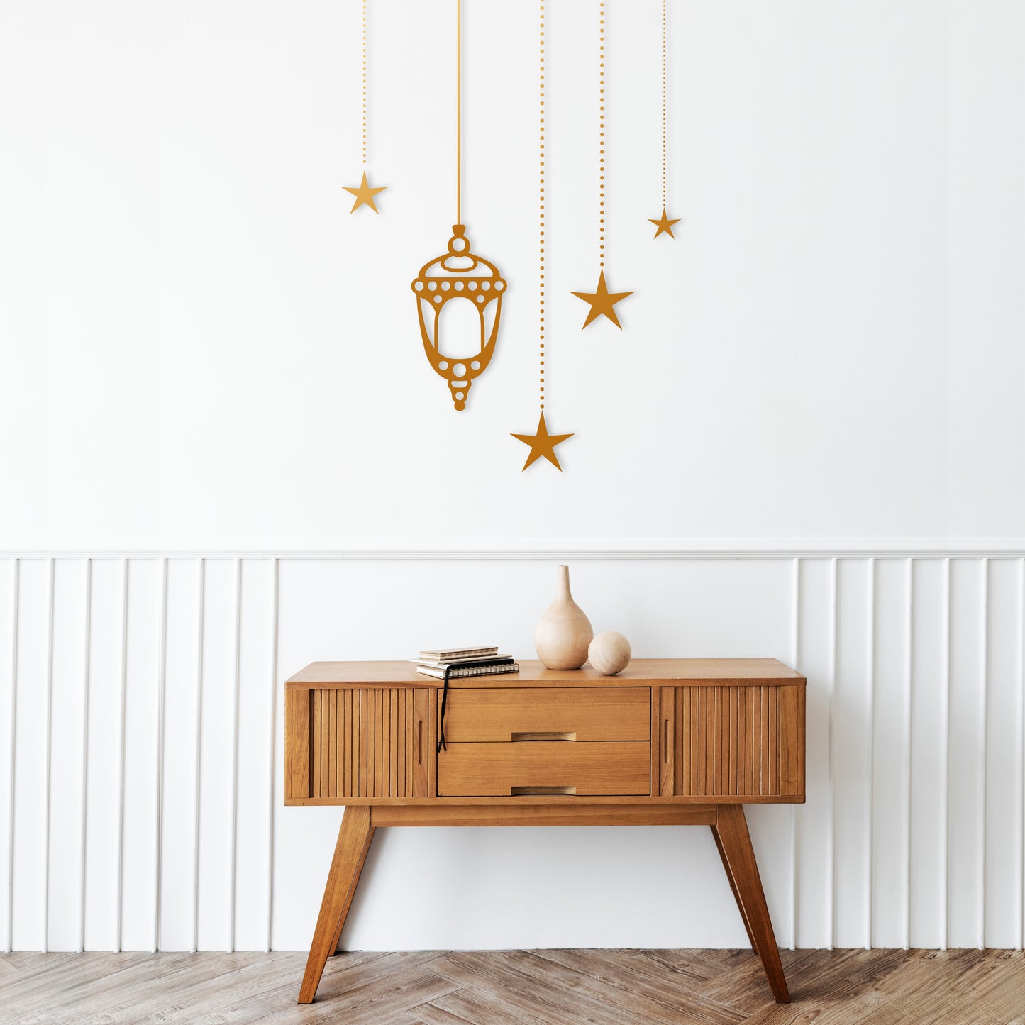 Custom Wall Decals - Starlight Glow: Lamp and Stars Wall Decal Radiance