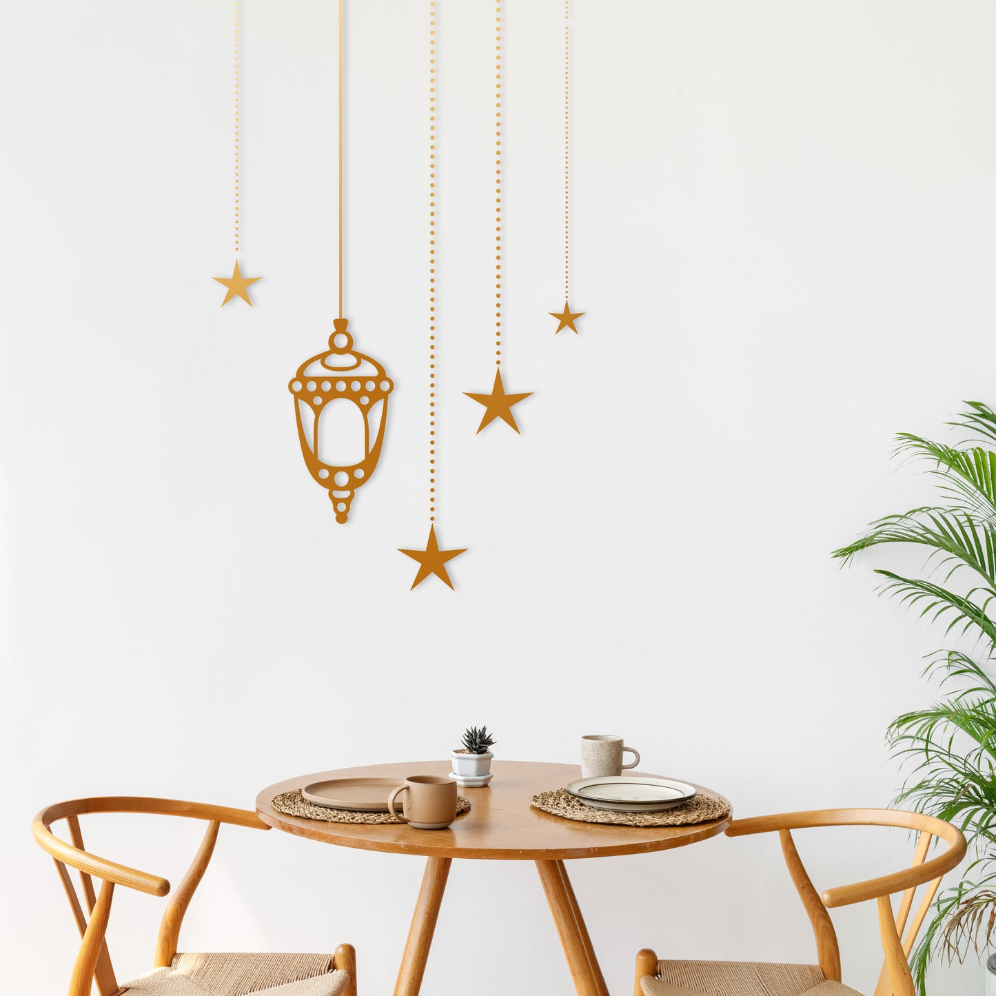 Custom Wall Decals - Starlight Glow: Lamp and Stars Wall Decal Radiance