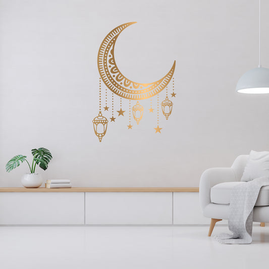 Custom Wall Decals - Islamic Lunar Radiance: Crescent Moon Wall Decal