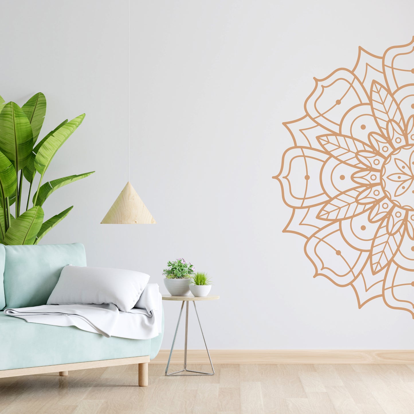 Custom Wall Decals - Mystical Mandala: Half Mandala Wall Decal Serenity