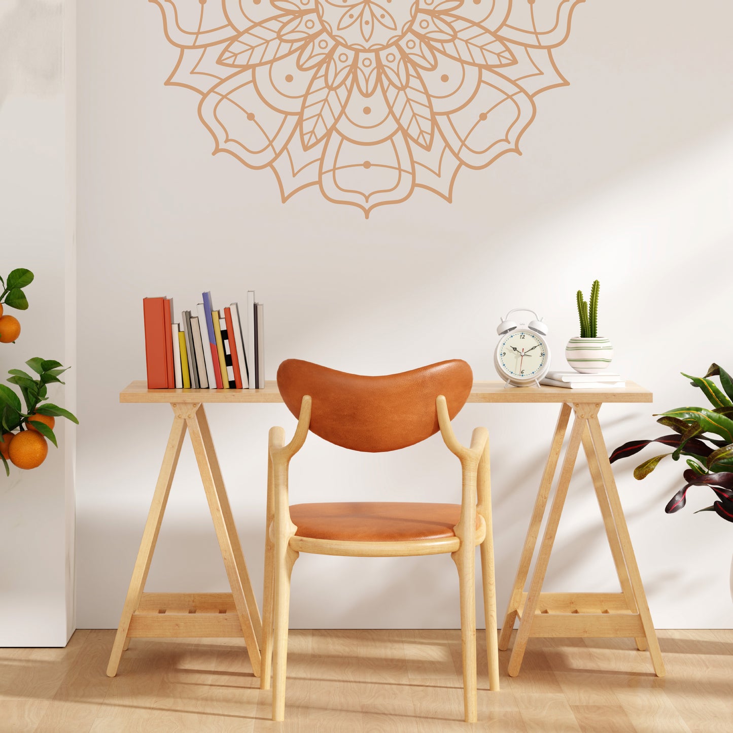 Custom Wall Decals - Mystical Mandala: Half Mandala Wall Decal Serenity